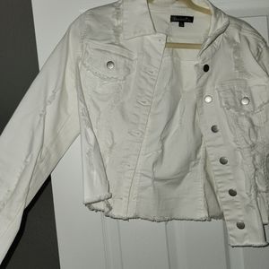 White Ripped Jacket